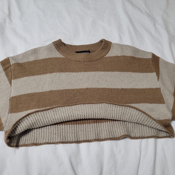 💲2️⃣ Streetwear Society Brown and Tan Striped Sweater Sz Med - Picture 9 of 10